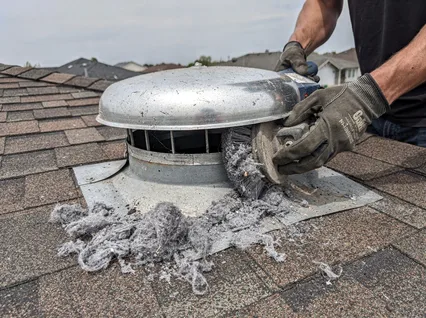 Cleaning Dryer Vent On Roof in Oxford