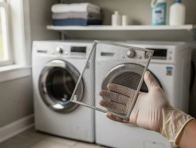 Oxford Dryer Vent Cleaning specialist performing detailed lint trap cleaning service in Oxford